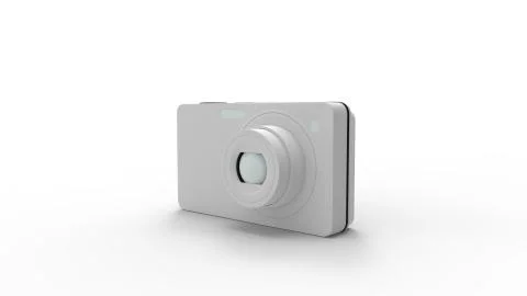 3d rendering of a digital camera isolated in studio background Stock Illustration