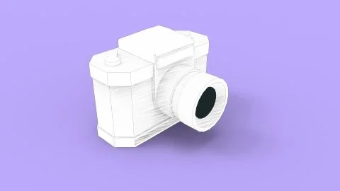 3d rendering of a digital camera isolated in studio background Stock Illustration