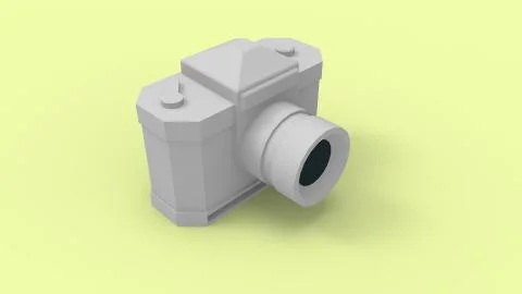 3d rendering of a digital camera isolated in studio background Stock Illustration