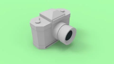 3d rendering of a digital camera isolated in studio background Stock Illustration