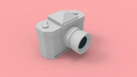 3d rendering of a digital camera isolated in studio background Stock Illustration