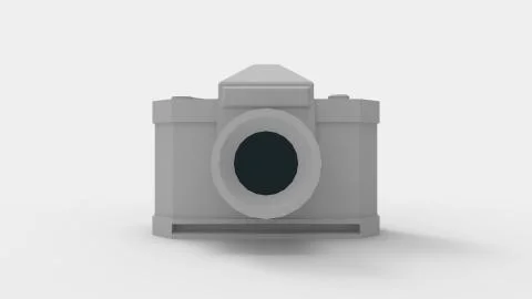 3d rendering of a digital camera isolated in studio background Stock Illustration