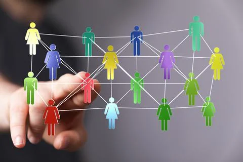 3D rendering of digital figures; unity, group, and teamwork concept Stock Photos