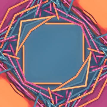 3d rendering digital illustration of abstract pattern of multicolored sticks イラスト素材