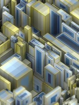 3d rendering digital illustration design template. Abstract geometry background Stock Illustration