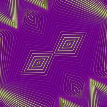 3d rendering digital illustration with light green waves on purple pattern Stock Illustration