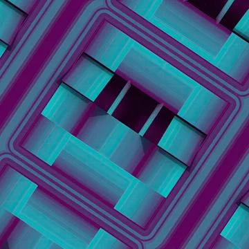 3d rendering digital illustration of a pattern of squares. Abstract background Stock Illustration