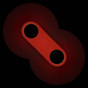 3d rendering digital illustration of a red object on a black background Stock Illustration