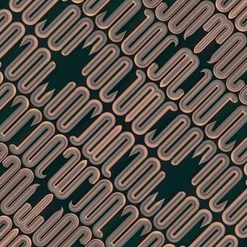 3d rendering digital illustration with a repeating wave pattern Stock Illustration