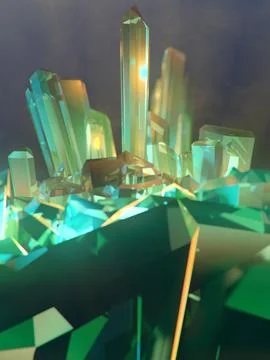 3d rendering digital illustration of sparkling diamond surrounded by light smoke Stock Illustration
