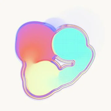 3d rendering digital illustration of stylized abstract organic shapes Stock-Illustration