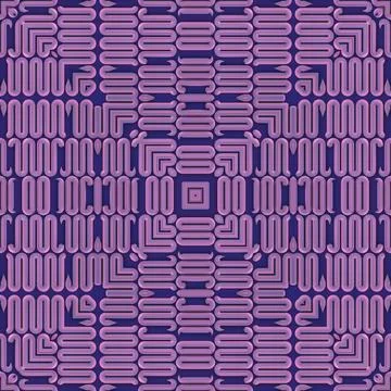 3d rendering digital illustration with symmetrical and repeating wave pattern Stock Illustration