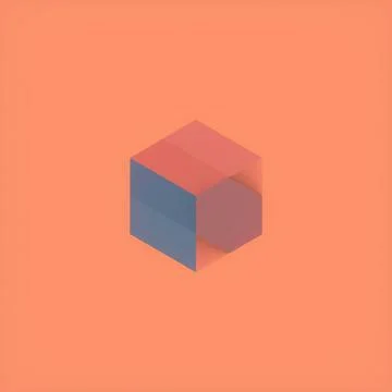 3d rendering digital illustration of volumetric figures on a peach background Stock Illustration