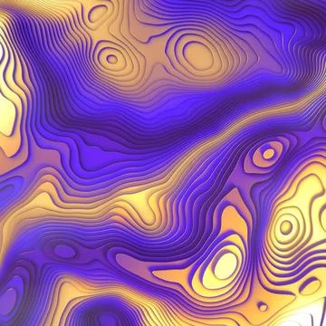 3d rendering digital illustration of a wavy abstract complex pattern Stock Illustration