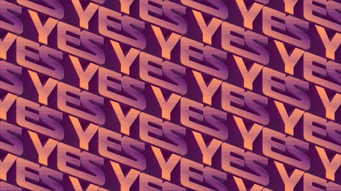 3d rendering digital loop animation of words YES. Abstract background 4K UHD Stock Footage 158568600