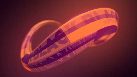 3d rendering digital loop animation of Mobius strip. Optical illusion HD Stock Footage 182071944