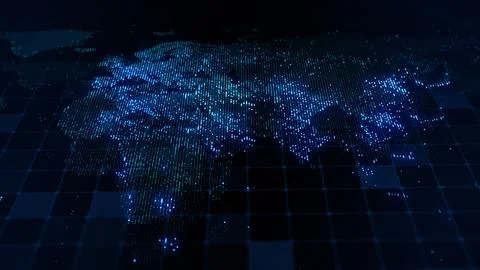 3D rendering of a digital map of the Earth 库存插图