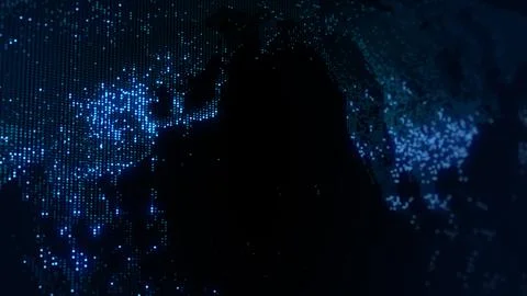 3D rendering of a digital map of the Earth Stock Illustration