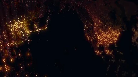 3D rendering of a digital map of the Earth Stock Illustration