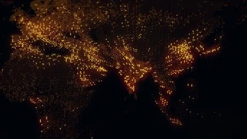 3D rendering of a digital map of the Earth Stock Illustration