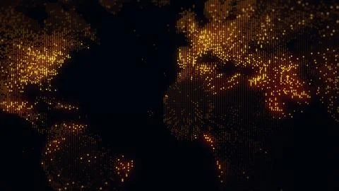 3D rendering of a digital map of the Earth Stock Illustration