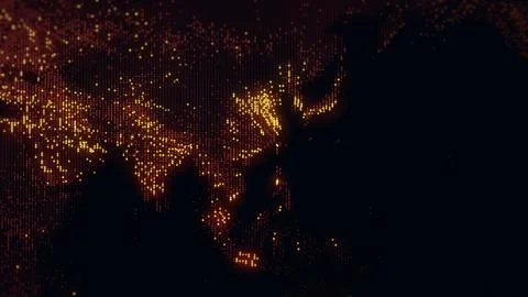 3D rendering of a digital map of the Earth Stock Illustration