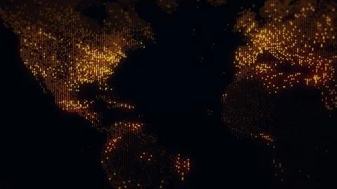 3D rendering of a digital map of the Earth Stock Illustration