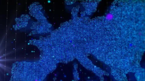 3D rendering digital map of Europe Stock-Illustration