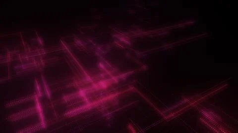 3D rendering of a digital neon mesh made of bright lines and dots Illustrazione stock