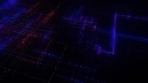 3D rendering of a digital neon mesh made of bright lines and dots イラスト素材