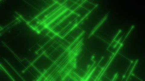 3D rendering of a digital neon mesh made of bright lines and dots 스톡 일러스트