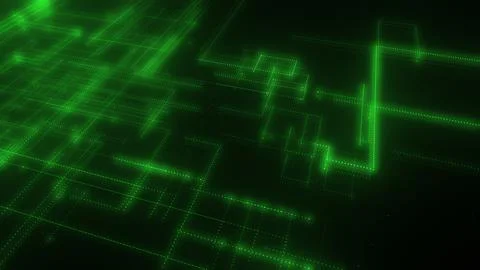 3D rendering of a digital neon mesh made of bright lines and dots 스톡 일러스트