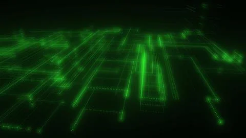 3D rendering of a digital neon mesh made of bright lines and dots 스톡 일러스트