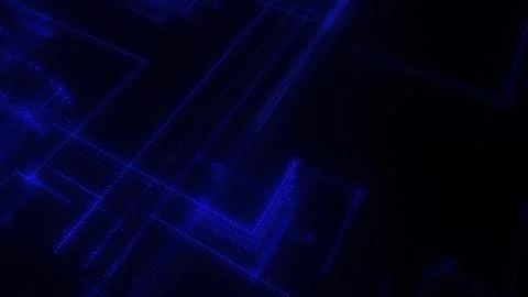 3D rendering of a digital neon mesh made of bright lines and dots Illustrazione stock