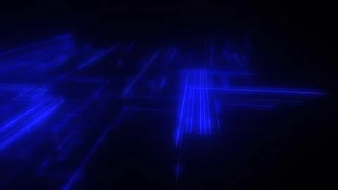 3D rendering of a digital neon mesh made of bright lines and dots Illustrazione stock