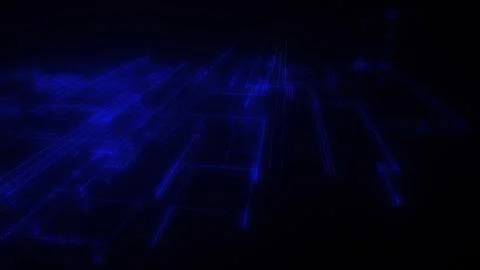 3D rendering of a digital neon mesh made of bright lines and dots Stock Illustration