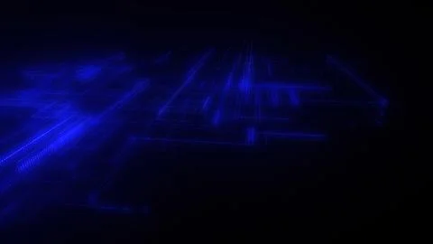 3D rendering of a digital neon mesh made of bright lines and dots Stockillustratie