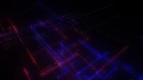 3D rendering of a digital neon mesh made of bright lines and dots Stock Illustration