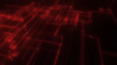 3D rendering of a digital neon mesh made of bright lines and dots Illustrazione stock