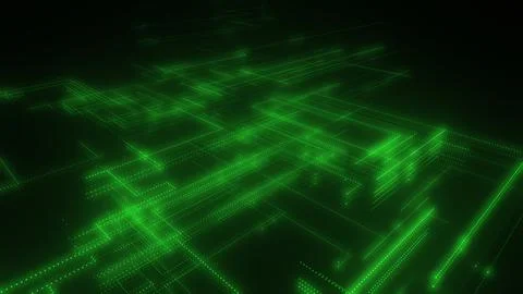 3D rendering of a digital neon mesh made of bright lines and dots 스톡 일러스트