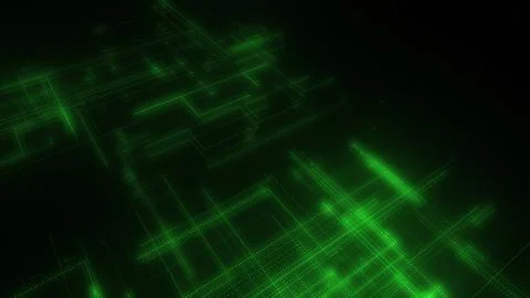 3D rendering of a digital neon mesh made of bright lines and dots Illustrazione stock