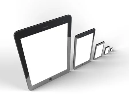 3d rendering of a digital tablet - isolated on white background, with clipping p Stock Illustration