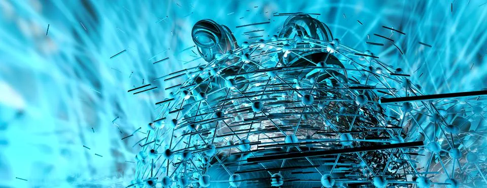 3D rendering of digital technology concept ready for banner background Illustrazione stock