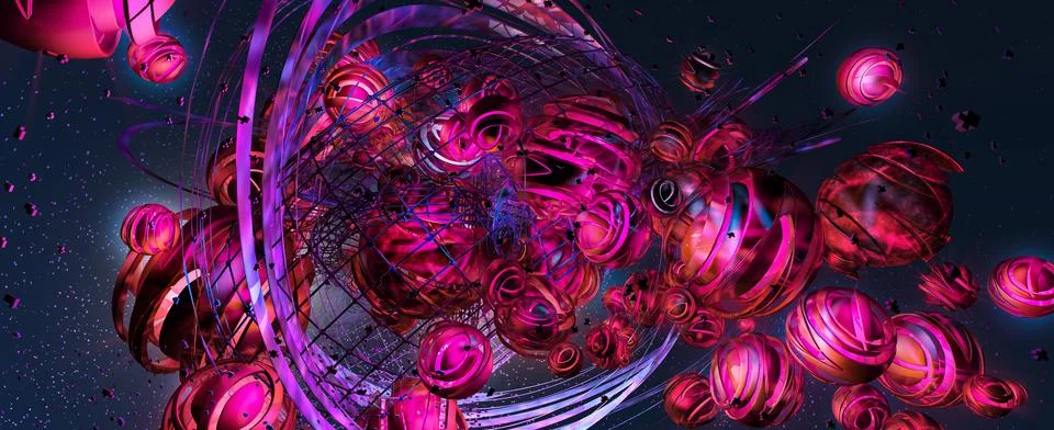 3D rendering of digital technology concept ready for banner background Stock Illustration