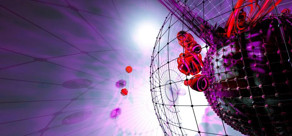 3D rendering of digital technology concept ready for banner background Stock Illustration