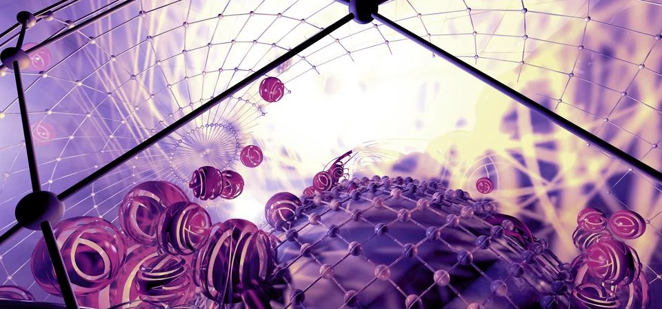 3D rendering of digital technology concept ready for banner background Stock Illustration