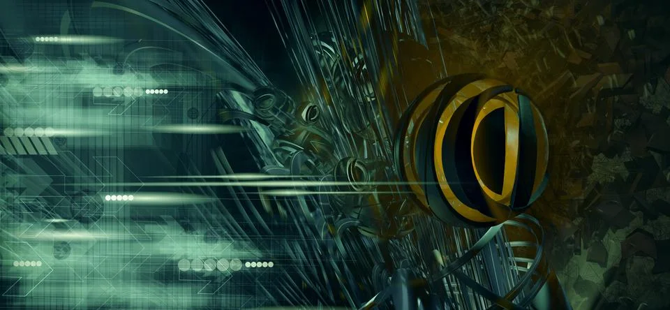 3D rendering of digital technology concept ready for banner background Stock Illustration