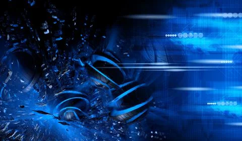 3D rendering of digital technology concept ready for banner background Illustrazione stock