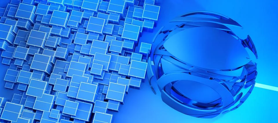 3D rendering of digital technology concept ready for banner background 스톡 일러스트