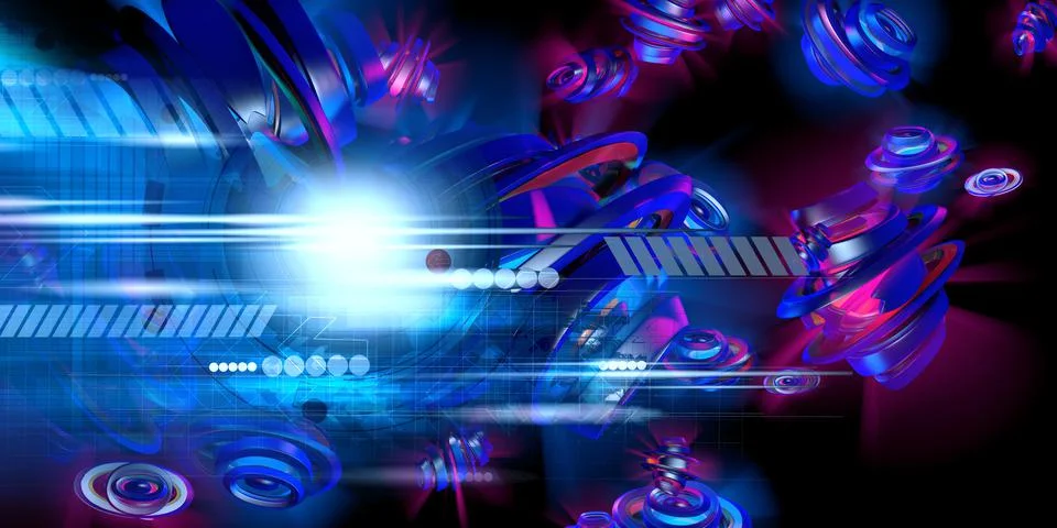 3D rendering of digital technology concept ready for banner background 스톡 일러스트